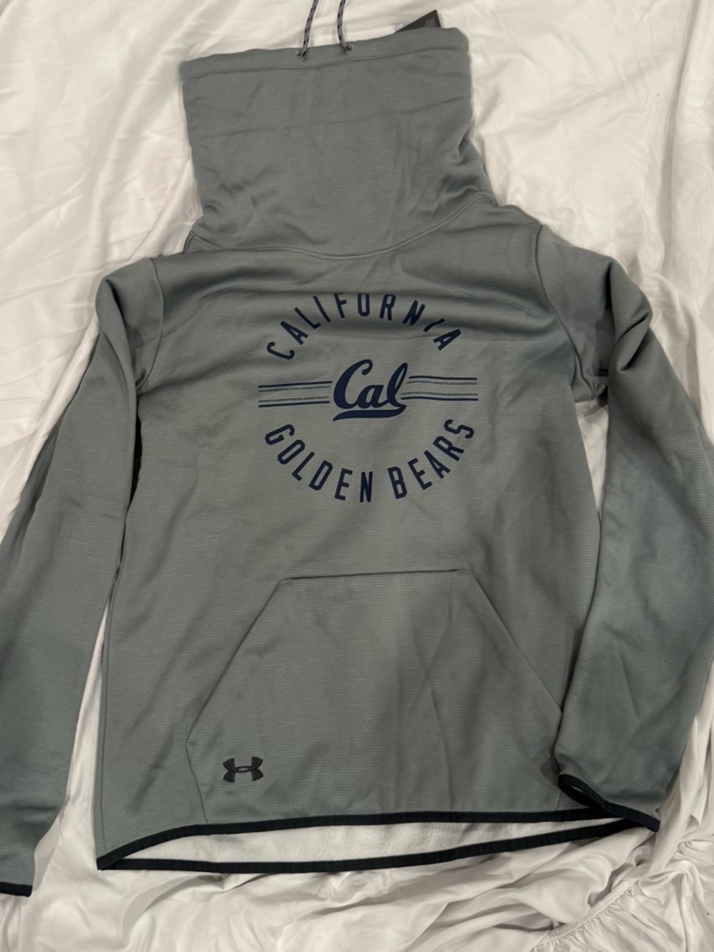 Under Armour Gray Pullover Hoodie with Navy Accents